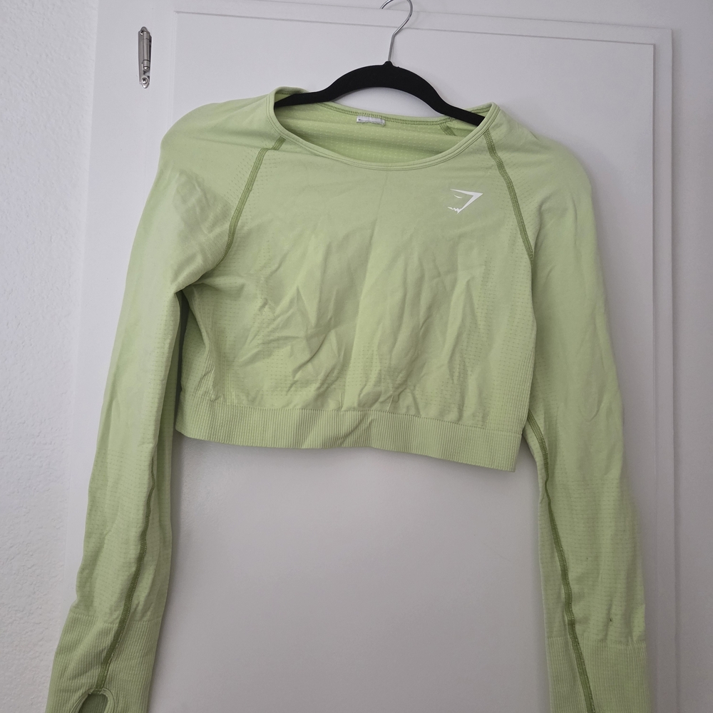 Gymshark Light Green Long Sleeve Crop Top